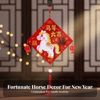 Horse Year Fu Character Hanging, DIY Fabric Craft Kit, New Year Decoration for Kids, Random Color