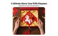 Horse Year Fu Character Hanging, DIY Fabric Craft Kit, New Year Decoration for Kids, Random Color