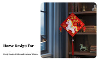 Horse Year Fu Character Hanging, DIY Fabric Craft Kit, New Year Decoration for Kids, Random Color