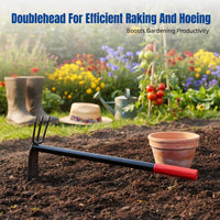 Stainless Steel Garden Hoe, Multi-Size, Outdoor Vegetable Digging, Small Flat Hoe, Double-Use Rake & Hoe, Lightweight