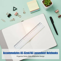 Loose Leaf Ruler, Transparent PP Tab Bookmark, Notebook Binding Accessory, Flexible, Multi-size