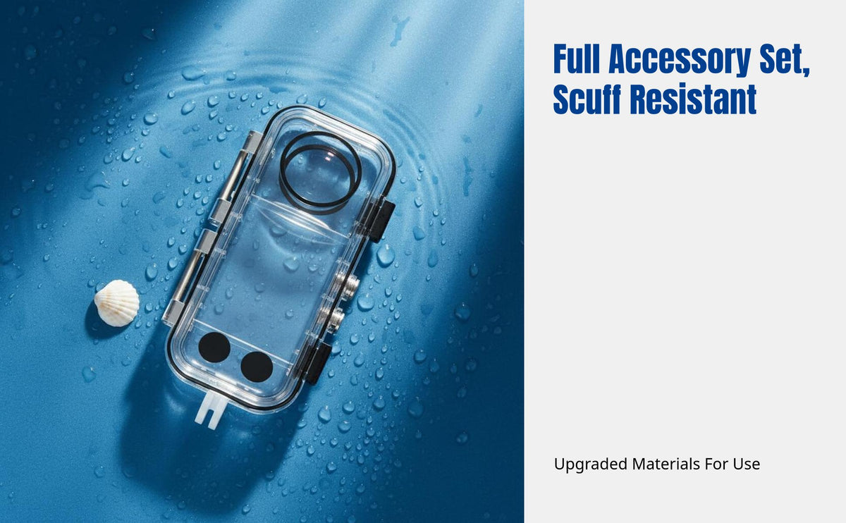 Dive Case for 360-degree Camera, Waterproof Housing, 60m Underwater, Anti-Fog, Sealed Design, Protective