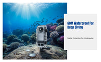 Dive Case for 360-degree Camera, Waterproof Housing, 60m Underwater, Anti-Fog, Sealed Design, Protective