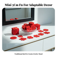 Mini Red Fu Sticker, Chinese Decor, Housewarming, Ceremony, Random Assortment