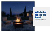 Outdoor Fire Pit Grill, Multifunctional Patio BBQ Table, Heating Stove for Courtyard, Indoor & Home