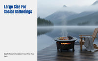 Outdoor Fire Pit Grill, Multifunctional Patio BBQ Table, Heating Stove for Courtyard, Indoor & Home