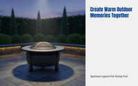 Outdoor Fire Pit Grill, Multifunctional Patio BBQ Table, Heating Stove for Courtyard, Indoor & Home