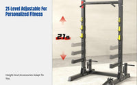 Barbell Rack, Multi-Function Half Frame, Home Gym, Leg Press, Bench Press, Row, Pull Down