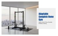Barbell Rack, Multi-Function Half Frame, Home Gym, Leg Press, Bench Press, Row, Pull Down
