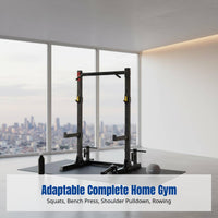 Barbell Rack, Multi-Function Half Frame, Home Gym, Leg Press, Bench Press, Row, Pull Down