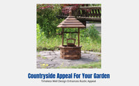 Carbonized Wood Flower Box, Outdoor Wishing Well Planter, Garden Decor Trough