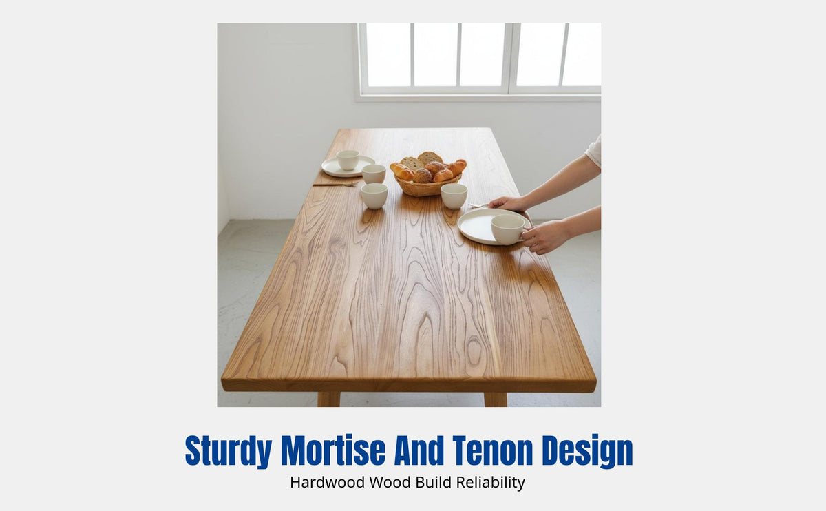 Old Elm Solid Wood Dining Table, Rectangular Tea Table, Retro Chinese Style, Multi-Functional for B&B, Restaurant, Home, Office