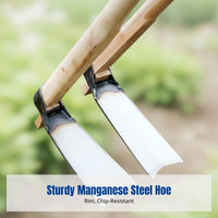 Agricultural Hoe, Thickened Manganese Steel, Long Wooden Handle, Home Gardening, Random Design