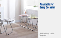 Acrylic Coffee Table, Folding Side Table for Living Room, Transparent Small End Table, Modern Minimalist Design