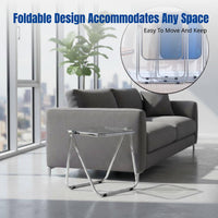 Acrylic Coffee Table, Folding Side Table for Living Room, Transparent Small End Table, Modern Minimalist Design