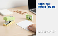 Cartoon Panda Mini Stapler Set, Cute Small Size, Student & Home Use, Portable Stationery, 3D Printed, Random Theme