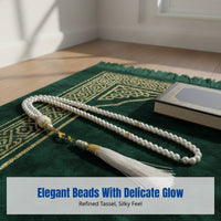 Glass Imitation Bead Tasbih, Prayer Beads, Handmade Tassel, Middle Eastern Muslim Accessory, Random Color