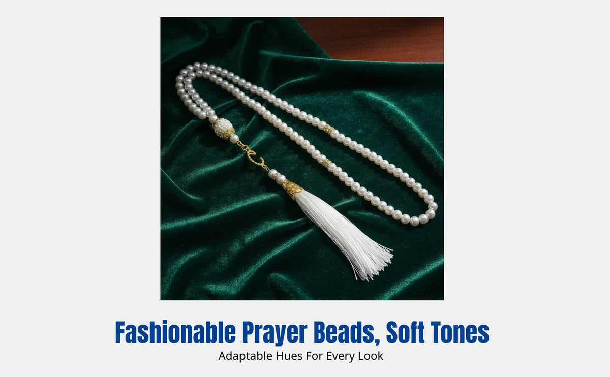 Glass Imitation Bead Tasbih, Prayer Beads, Handmade Tassel, Middle Eastern Muslim Accessory, Random Color