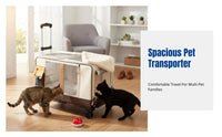 Pet Transport Trolley, Multi-Cat Stroller, Large Capacity, Portable Travel Carrier