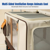 Pet Transport Trolley, Multi-Cat Stroller, Large Capacity, Portable Travel Carrier