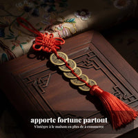Chinese Knot Tassel Copper Wulu Five Emperor Coins Feng Shui Hanging