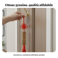 Chinese Knot Tassel Copper Wulu Five Emperor Coins Feng Shui Hanging