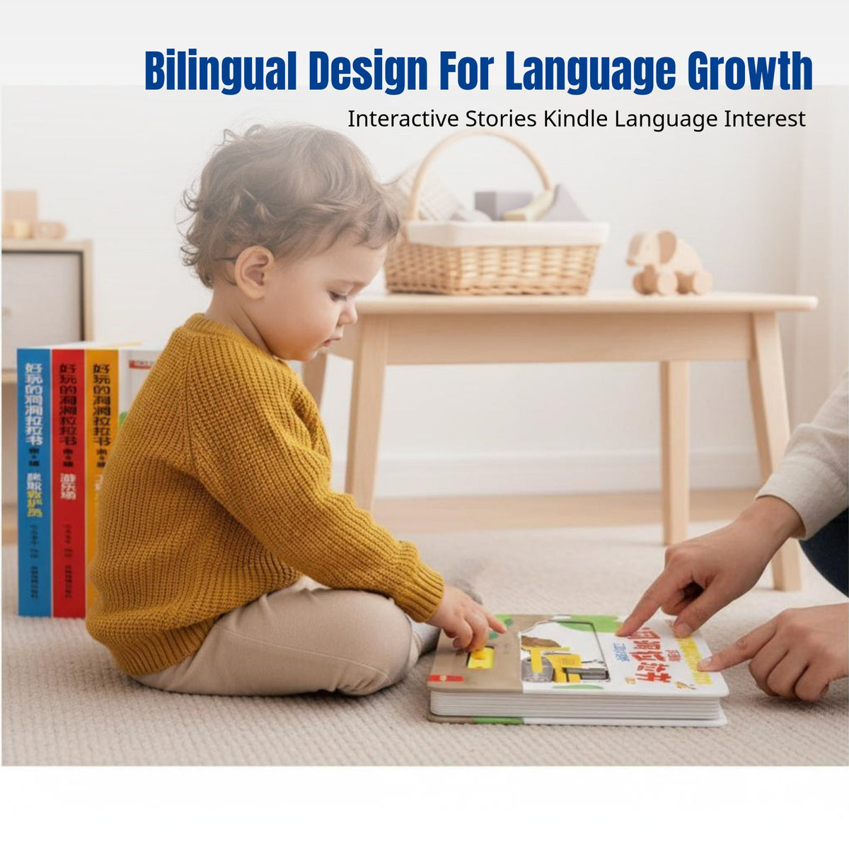 Early Learning Board Book, Bilingual Chinese-English, Interactive Pull Tab, Toddler Educational Game