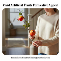 Faux Flower Arrangement, Artificial Red Fruit Persimmon, Home Decoration, New Year Table Centerpiece, Random Design