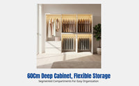 Modern Minimalist Wardrobe, OSB Board, Bedroom Storage, Multi-Door, alabaster, Finished