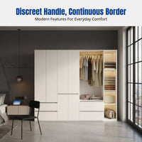 Modern Minimalist Wardrobe, OSB Board, Bedroom Storage, Multi-Door, alabaster, Finished
