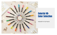 Metallic Outline Marker Pen, 48 colors, DIY notebook, Fluorescent Card, Christmas Decoration