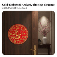 Gold Foil Flocking Door Sticker, Large Fu Character, Housewarming, Festive Decor