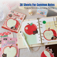 Fruit Cartoon Sticky Notes, Cute Irregular Notepad, Red Fruit Design, Planner, Random Style