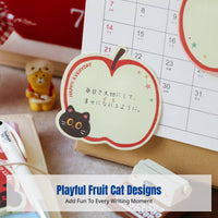 Fruit Cartoon Sticky Notes, Cute Irregular Notepad, Red Fruit Design, Planner, Random Style