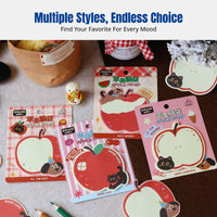 Fruit Cartoon Sticky Notes, Cute Irregular Notepad, Red Fruit Design, Planner, Random Style