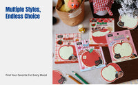 Fruit Cartoon Sticky Notes, Cute Irregular Notepad, Red Fruit Design, Planner, Random Style
