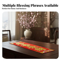 Flocked Fabric Holiday Couplet, Gold Foil Door Banner, DIY Decoration, Chinese New Year