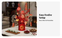 Plush Fortune Container, New Year Flower Arrangement, Seasonal Decor, Ready-Made Set for Housewarming and Wedding