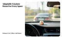 Cute Resin Animal Dashboard Decor, Desktop Ornament, Sleeping Pig, Random Design