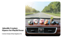 Cute Resin Animal Dashboard Decor, Desktop Ornament, Sleeping Pig, Random Design