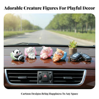 Cute Resin Animal Dashboard Decor, Desktop Ornament, Sleeping Pig, Random Design