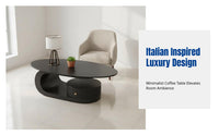 Modern Art Oval Coffee Table, Minimalist Luxury Design, Living Room Side Table, Designer Creative Set
