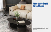 Modern Art Oval Coffee Table, Minimalist Luxury Design, Living Room Side Table, Designer Creative Set