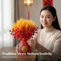 Chinese Style Red Lucky Bag, Festive Desktop Decoration, Money Pouch Decor, Housewarming, Random Color