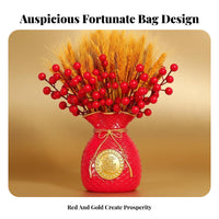 Chinese Style Red Lucky Bag, Festive Desktop Decoration, Money Pouch Decor, Housewarming, Random Color