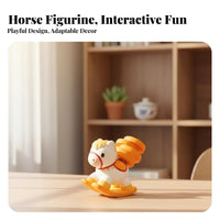 Resin Horse Figurine, Chinese Style Decor Pony, Zodiac Gift Ornament