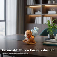 Resin Horse Figurine, Chinese Style Decor Pony, Zodiac Gift Ornament