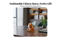 Resin Horse Figurine, Chinese Style Decor Pony, Zodiac Gift Ornament