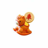 Resin Horse Figurine, Chinese Style Decor Pony, Zodiac Gift Ornament