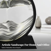 Moving Sand Art Decor, Flowing Sand Painting, Minimalist Glass Decor for Living Room, Office, Gift